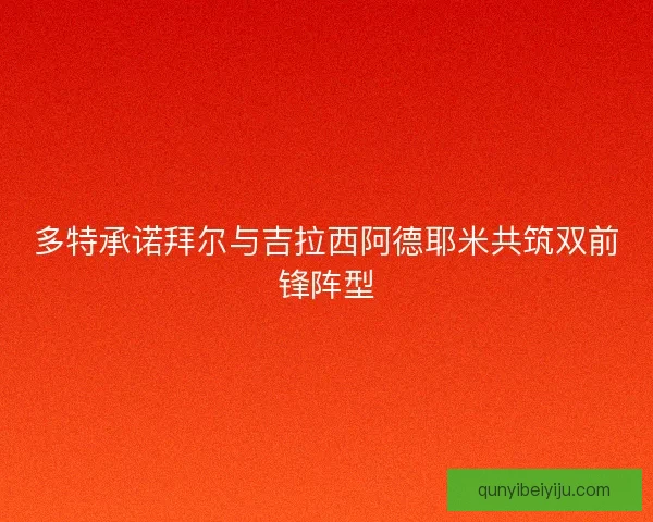 多特承诺拜尔与吉拉西阿德耶米共筑双前锋阵型 多特承诺拜尔与吉拉西阿德耶米共筑双前锋阵型